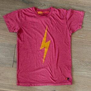 Aviator Nation Kids Pink Lightning Bolt Tee